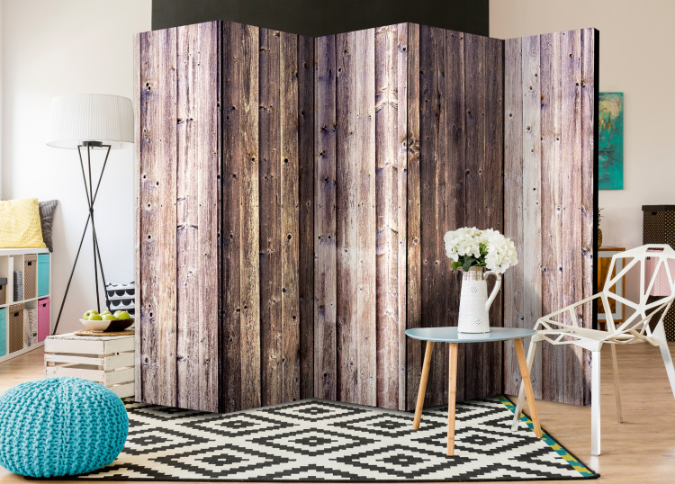 Room Divider Wooden Charm II - light texture of brown wooden planks 95289 additionalImage 4
