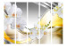 Room Divider Yellow Journey II - white orchid flowers on a background of silver abstraction 95389 additionalThumb 3