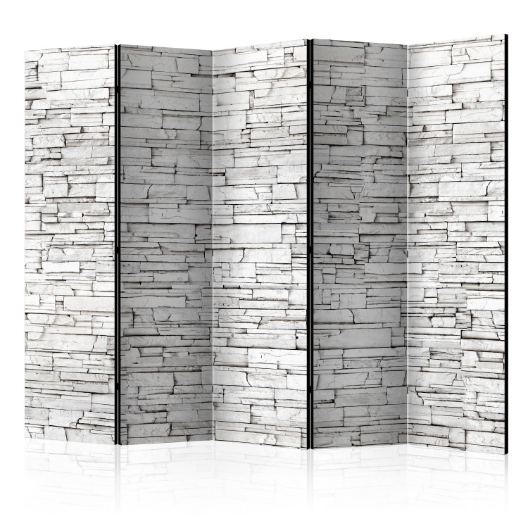 Folding Screen White Enchantment II - architectural texture of luxury white brick 95989
