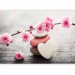 Photo Wallpaper Orient - composition of cherry blossoms with a white heart-shaped stone 96089 additionalThumb 5
