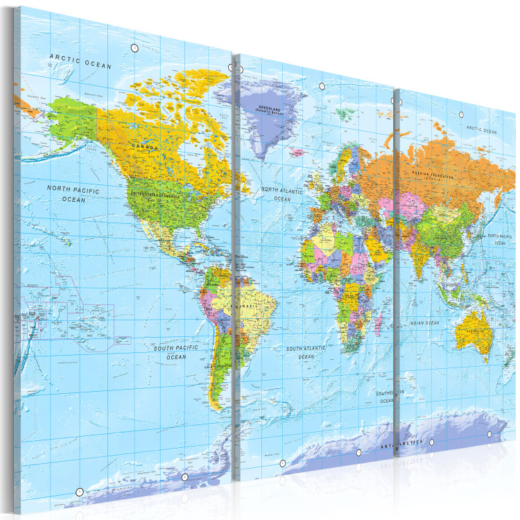 Canvas Print World Map: Orbis Terrarum II - Detailed Colorful Political Map 97389 additionalImage 2