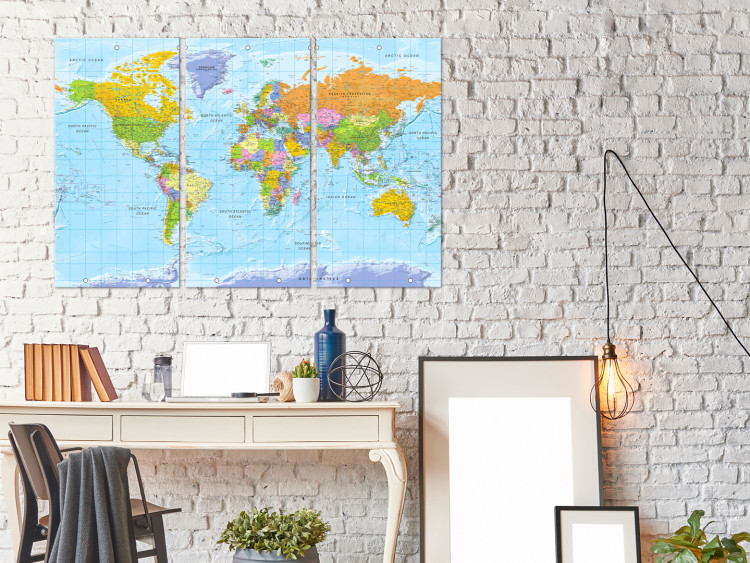 Canvas Print World Map: Orbis Terrarum II - Detailed Colorful Political Map 97389 additionalImage 3