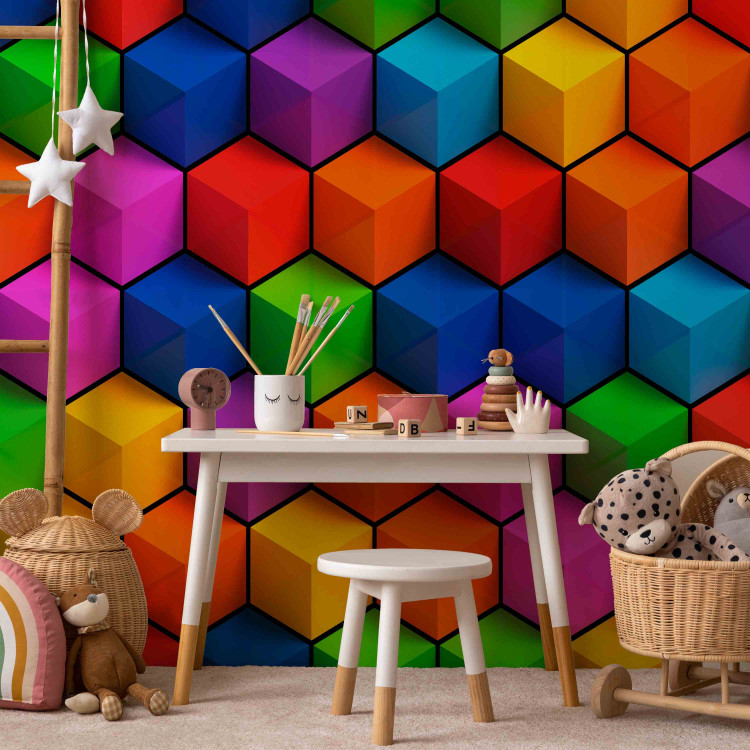 Photo Wallpaper Colorful Geometric Boxes 98089 additionalImage 6