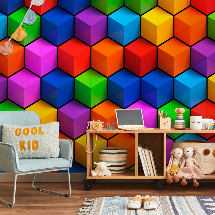 Photo Wallpaper Colorful Geometric Boxes 98089 additionalImage 4