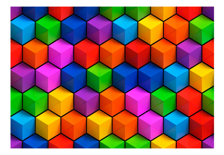 Photo Wallpaper Colorful Geometric Boxes 98089 additionalImage 1