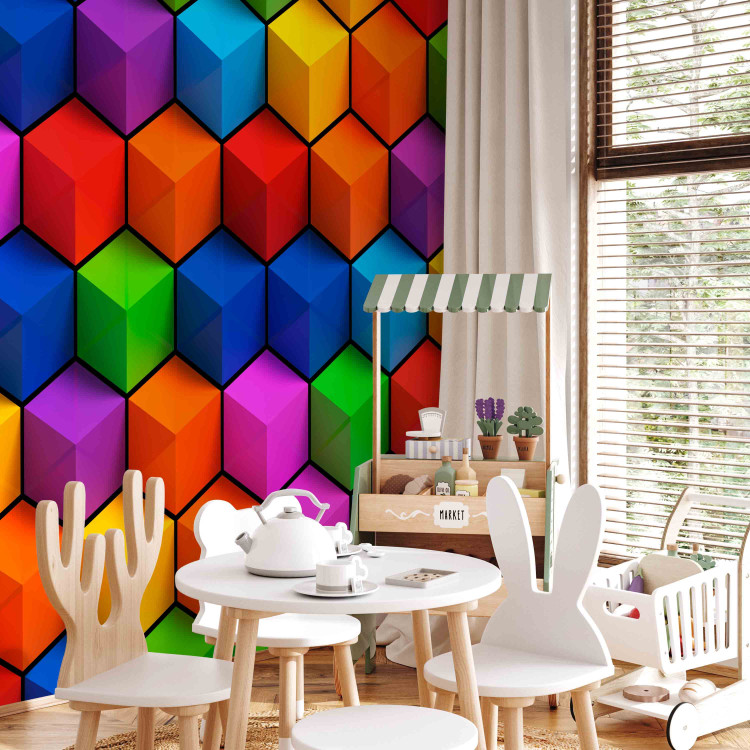 Photo Wallpaper Colorful Geometric Boxes 98089 additionalImage 5