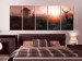 Canvas Print Sun on the Horizon (5-piece) - Deer and Fields in Red Hue 106099 additionalThumb 3