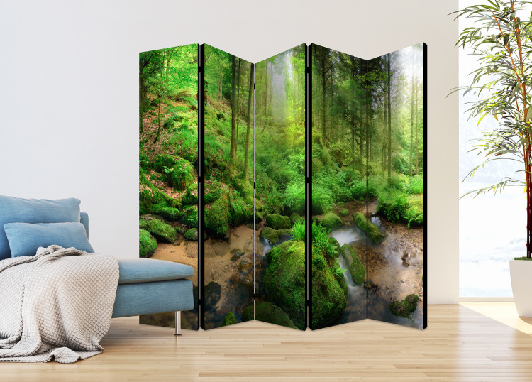 Room Divider Moist Forest II - green landscape of a moist forest with water and stones 108399 additionalImage 2
