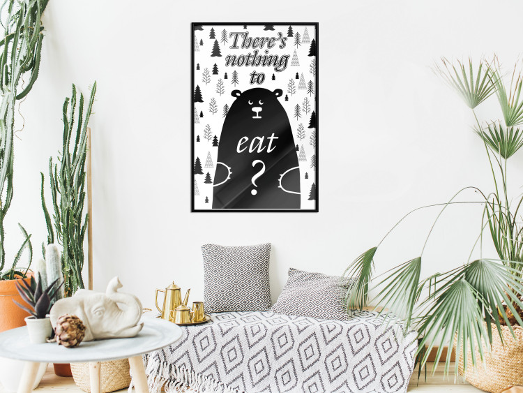 Poster There's Nothing to Eat? - black and white composition with animal motif 114799 additionalImage 8