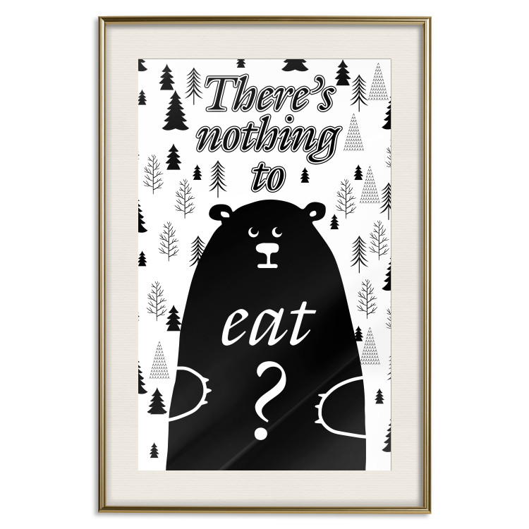 Poster There's Nothing to Eat? - black and white composition with animal motif 114799 additionalImage 19