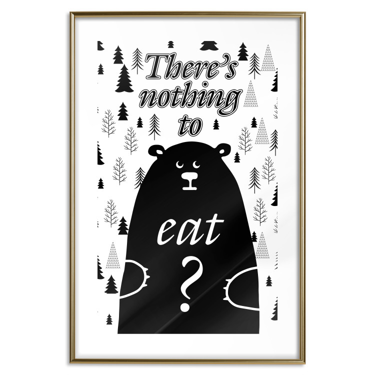 Poster There's Nothing to Eat? - black and white composition with animal motif 114799 additionalImage 14