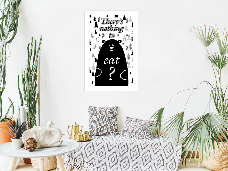 Poster There's Nothing to Eat? - black and white composition with animal motif 114799 additionalImage 9