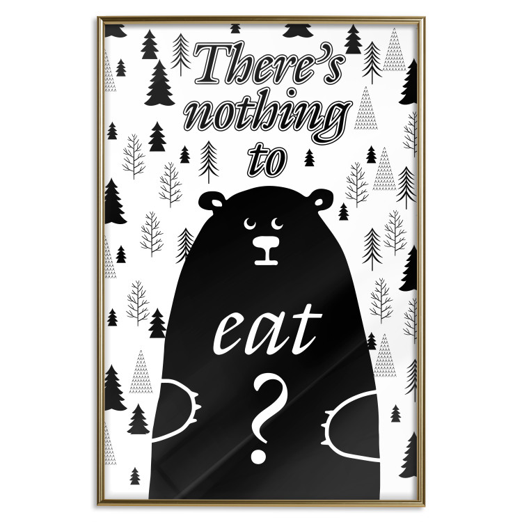 Poster There's Nothing to Eat? - black and white composition with animal motif 114799 additionalImage 20