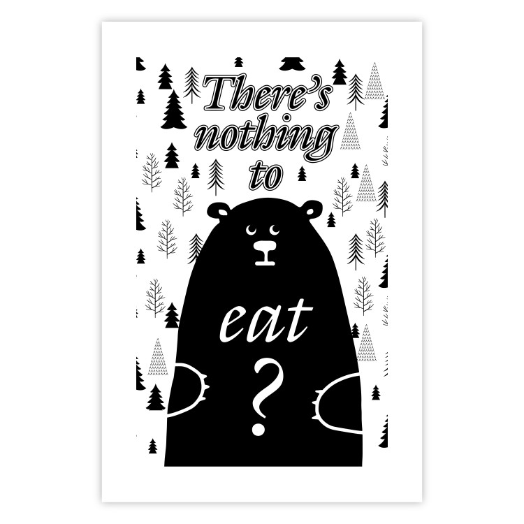 Poster There's Nothing to Eat? - black and white composition with animal motif 114799 additionalImage 25