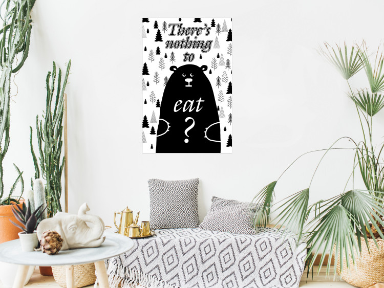 Poster There's Nothing to Eat? - black and white composition with animal motif 114799 additionalImage 23