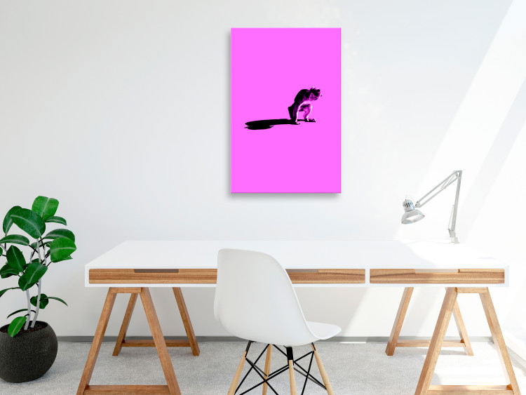 Canvas Print Shadow of a Pink World (1-part) - Monkey Figure in Striking Color 115199 additionalImage 3