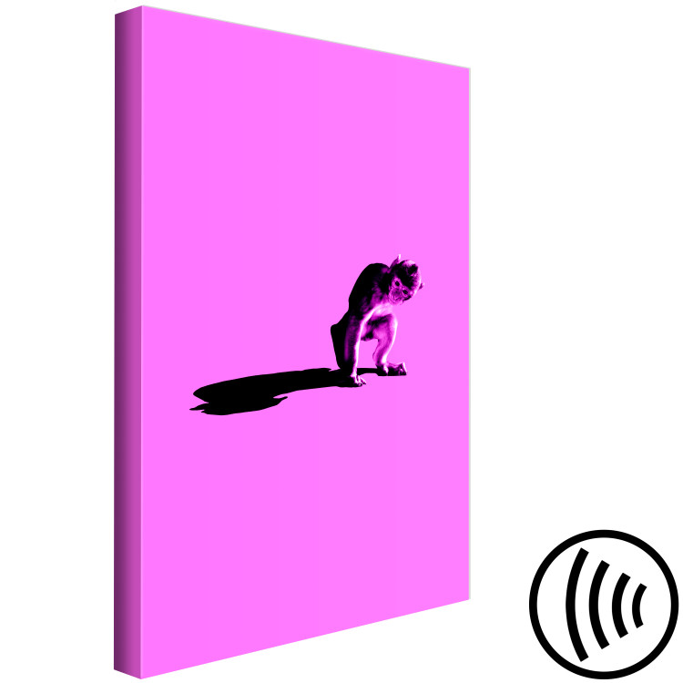 Canvas Print Shadow of a Pink World (1-part) - Monkey Figure in Striking Color 115199 additionalImage 6