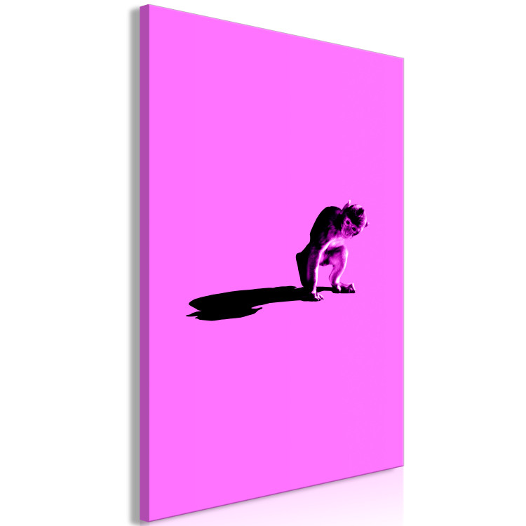 Canvas Print Shadow of a Pink World (1-part) - Monkey Figure in Striking Color 115199 additionalImage 2