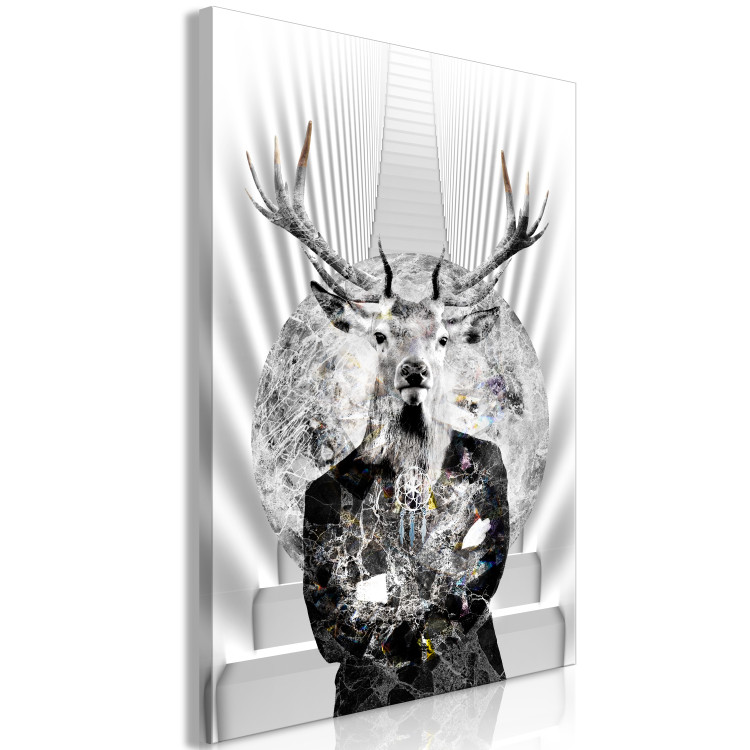Canvas Print Animal Majesty (1-part) - Imaginary Deer Figure in White 117199 additionalImage 2