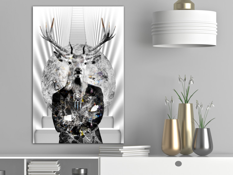 Canvas Print Animal Majesty (1-part) - Imaginary Deer Figure in White 117199 additionalImage 3