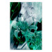 Poster Enchanted Lilies - green-filled abstraction into shiny flowers 117899