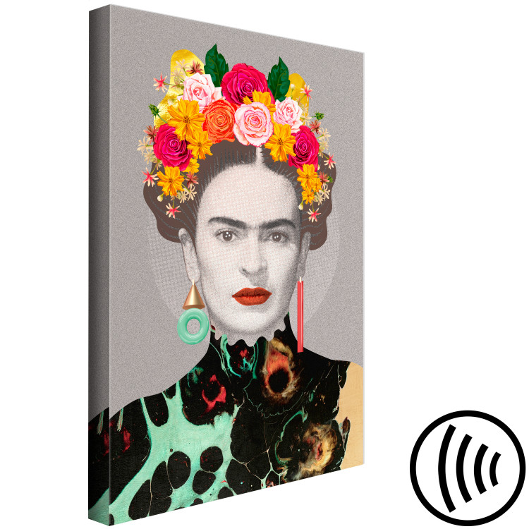 Canvas Art Print Floral Woman Portrait (1-part) - Colorful Figure Elements 118099 additionalImage 6