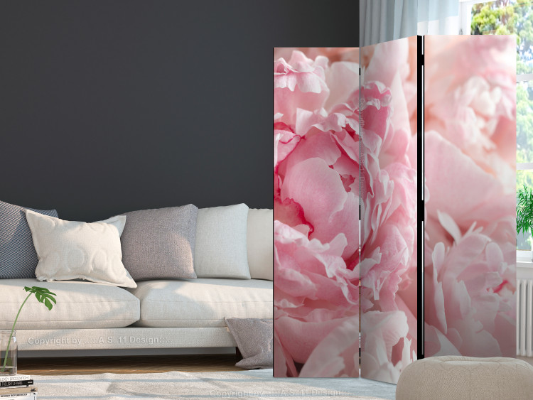 Room Separator Sweet Peonies - pink flower petals against a bright light glow background 118399 additionalImage 4