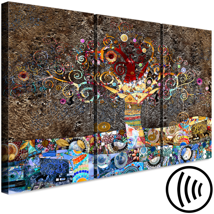 Canvas Print Colorful View (3-part) - Elements of Nature in Abstract Patterns 118499 additionalImage 6