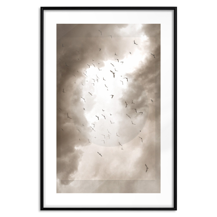 Wall Poster Birds in the Clouds - autumn landscape of birds against a cloudy sky 119199 additionalImage 16