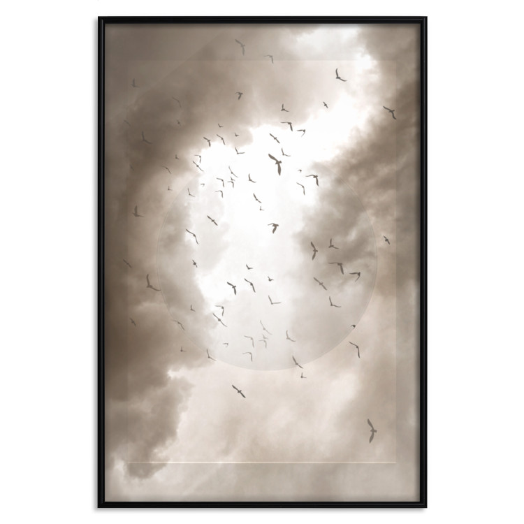 Wall Poster Birds in the Clouds - autumn landscape of birds against a cloudy sky 119199 additionalImage 15