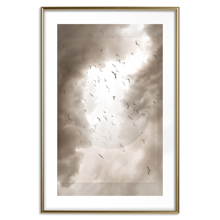 Wall Poster Birds in the Clouds - autumn landscape of birds against a cloudy sky 119199 additionalImage 17