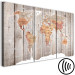 Canvas Art Print World Map: Wooden Stories (3 Parts) 122199 additionalThumb 6