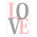 Wall Poster Gray Love - black and red blurred letters in an English text 122899