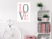 Wall Poster Gray Love - black and red blurred letters in an English text 122899 additionalThumb 2