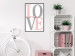 Wall Poster Gray Love - black and red blurred letters in an English text 122899 additionalThumb 3