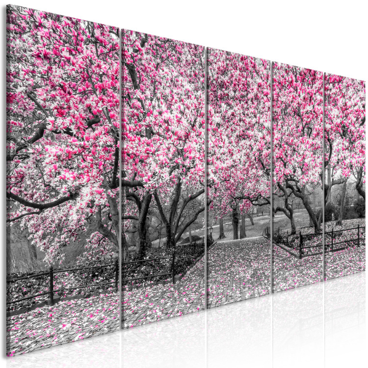 Canvas Magnolia Park (5 Parts) Narrow Pink 123099 additionalImage 2