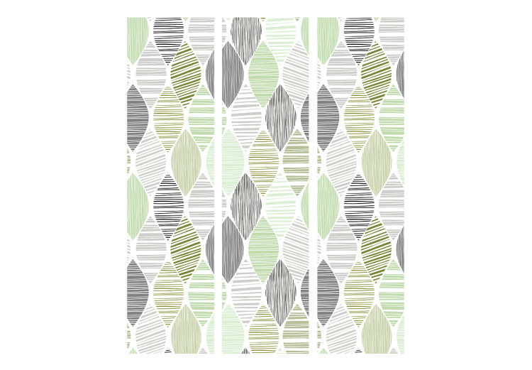 Room Divider Screen Green Tears - texture of geometric figures in abstract stripes 123299 additionalImage 3