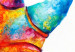 Canvas Print Rainbow Rhino (1-part) wide - futuristic abstraction 127199 additionalThumb 5