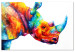 Canvas Print Rainbow Rhino (1-part) wide - futuristic abstraction 127199