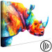 Canvas Print Rainbow Rhino (1-part) wide - futuristic abstraction 127199 additionalThumb 6