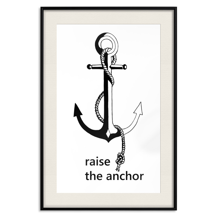 Poster Raise the Anchor - ship anchor and English inscriptions on white background 127899 additionalImage 19