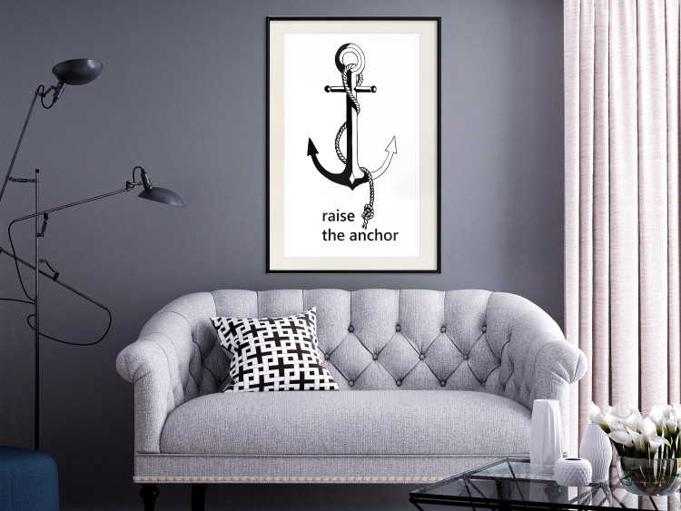 Poster Raise the Anchor - ship anchor and English inscriptions on white background 127899 additionalImage 24