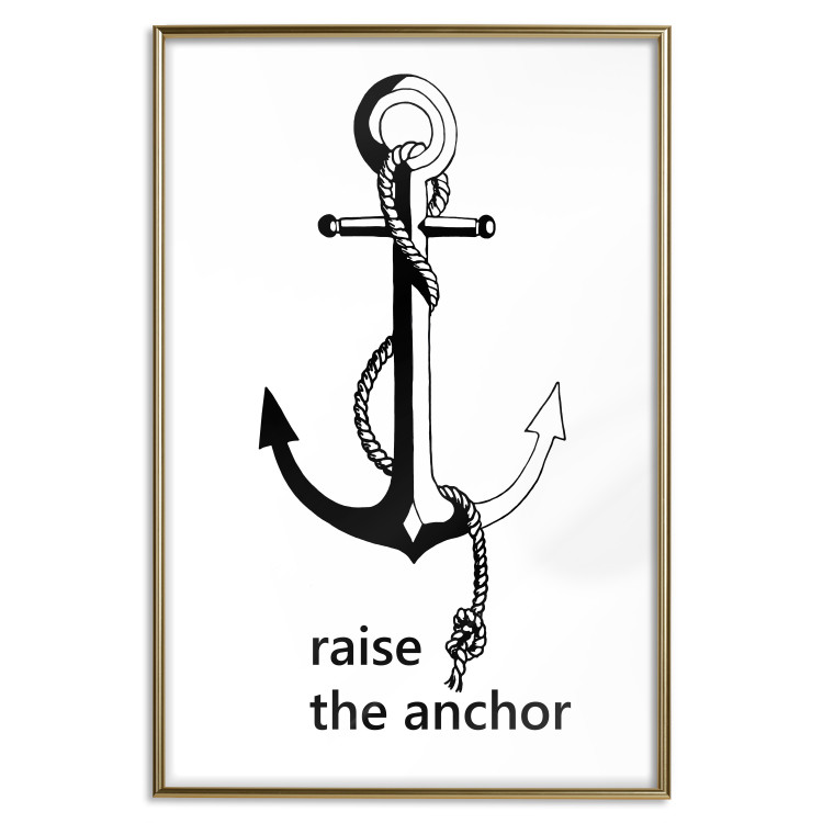 Poster Raise the Anchor - ship anchor and English inscriptions on white background 127899 additionalImage 21