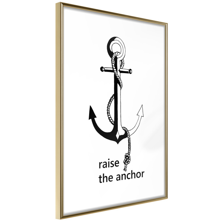 Poster Raise the Anchor - ship anchor and English inscriptions on white background 127899 additionalImage 9