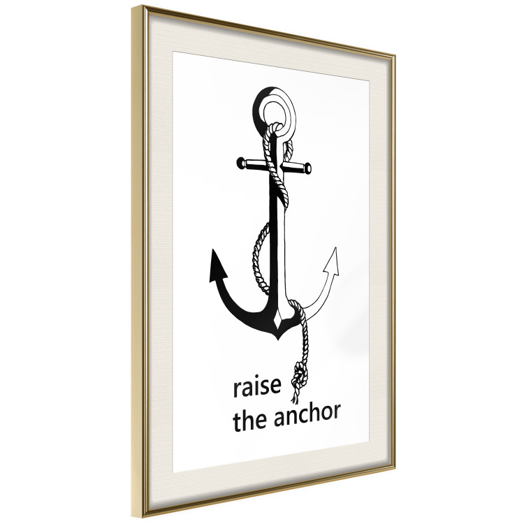 Poster Raise the Anchor - ship anchor and English inscriptions on white background 127899 additionalImage 6