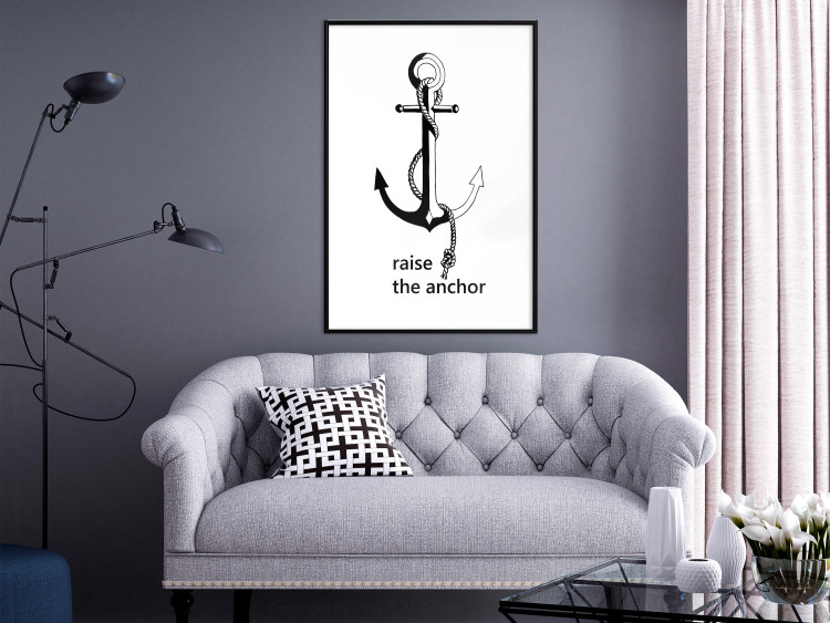 Poster Raise the Anchor - ship anchor and English inscriptions on white background 127899 additionalImage 23