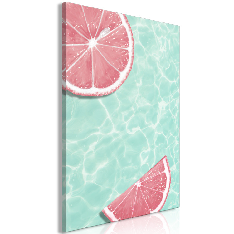 Canvas Print Grapefruit slices floating in turquoise water - summer abstraction 127999 additionalImage 2
