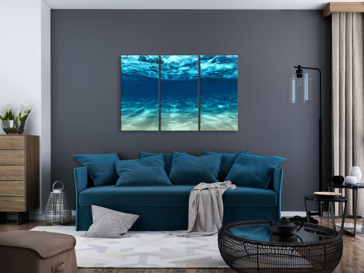 Canvas Art Print Ocean Glow (3-part) - underwater marine world landscape 128799 additionalImage 3