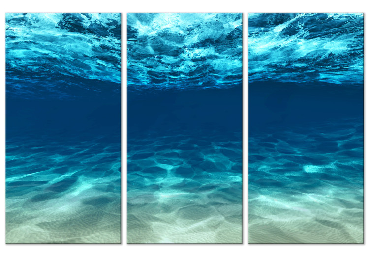 Canvas Art Print Ocean Glow (3-part) - underwater marine world landscape 128799