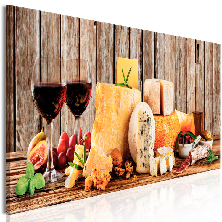 Canvas Summer Feast (1-part) narrow - still life of colorful cheeses 129399 additionalImage 2